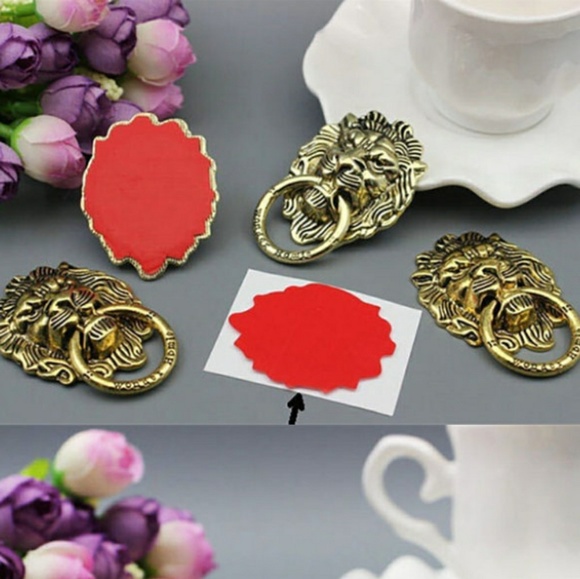 Antique Gold Lion Cellphone Holder Ring - Picture 5 of 7